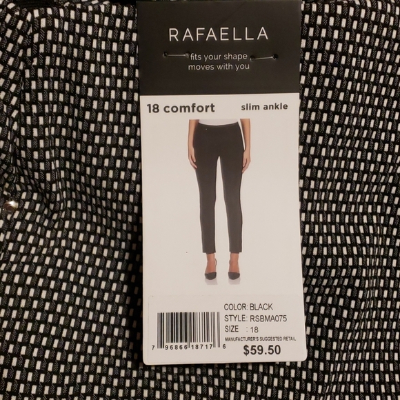 Rafaella black white checkered comfort pants nwt - Picture 5 of 6